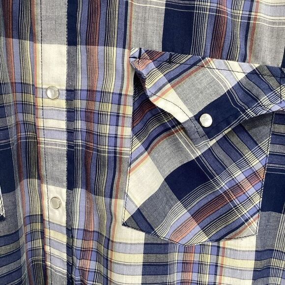 Mens Western Ely Cattleman Pearl‎ Snap Short Sleeved large plaid western - Picture 2 of 6